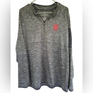 Colosseum Gray Quarter-Zip Pullover with Red Logo